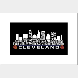 Cleveland Basketball Team 23 Player Roster, Cleveland City Skyline Posters and Art